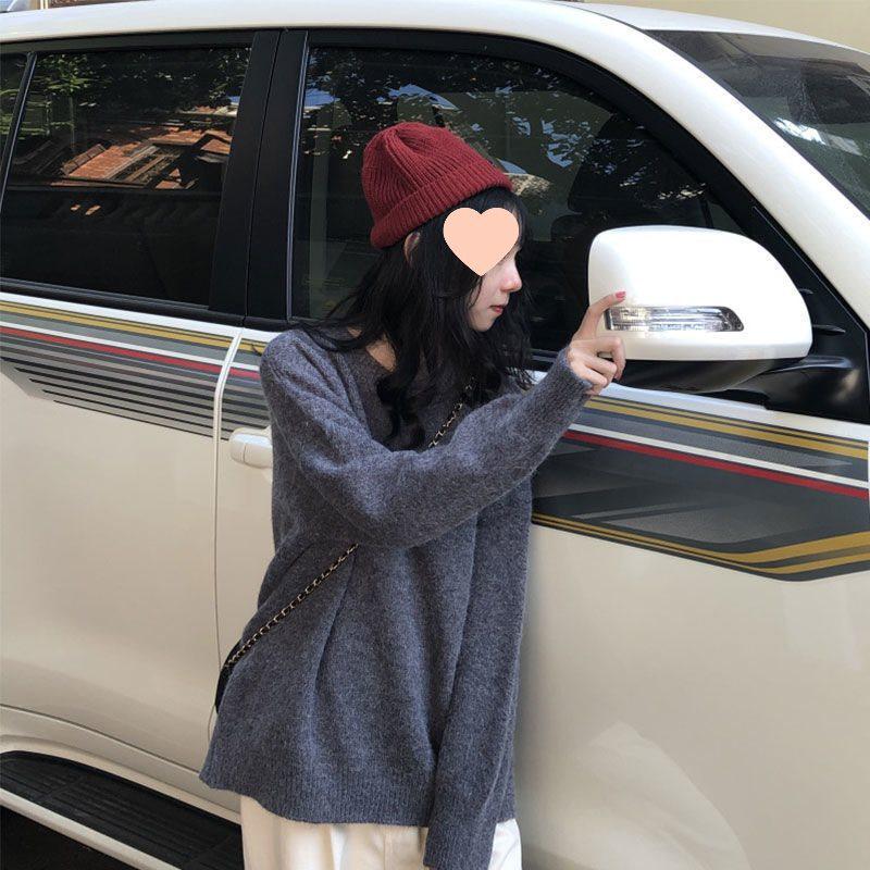 Women's Japanese-Inspired Retro Loose Knit Sweater - Spring/Summer Round Neck, Versatile & Slimming