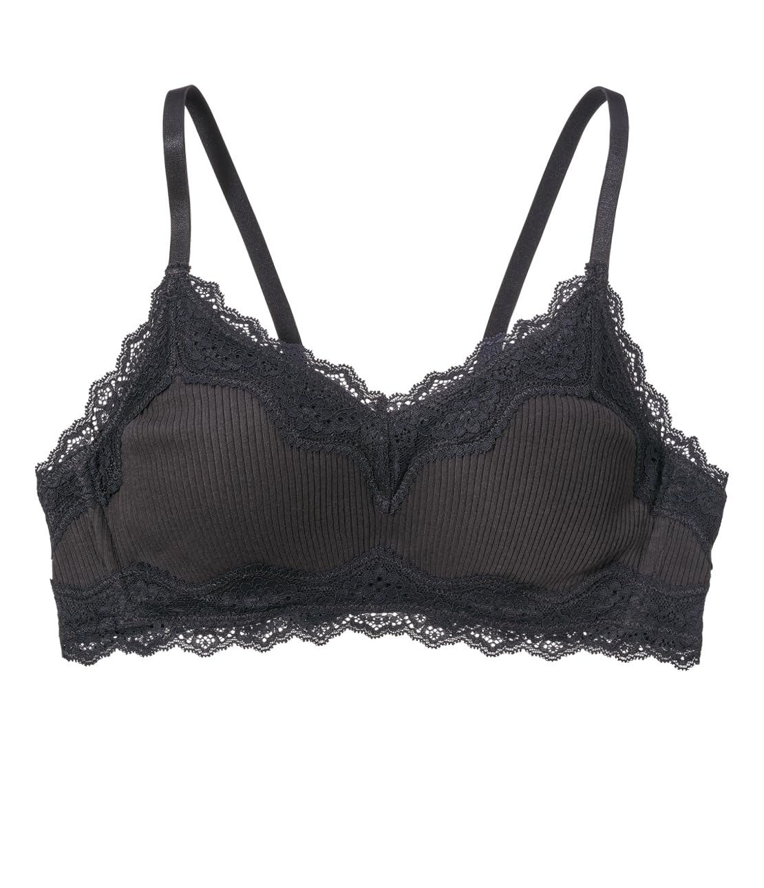 

толстые чашки на мягкой косточке для легкого бюстгальтера из органического хлопка D65 [Peach John] [хлопок, приятный к коже, хорошо формирует грудь, ощущение], черный, чёрный