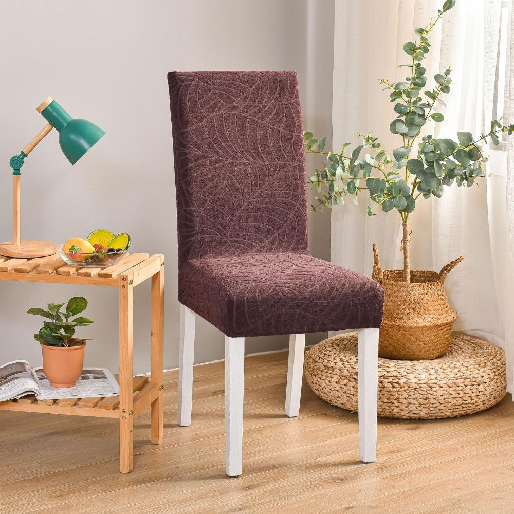Knitted Waterproof Jacquard Chair Covers Stretch Elastic Sofa Slipcovers for Hotel Home Thickened Pure Color