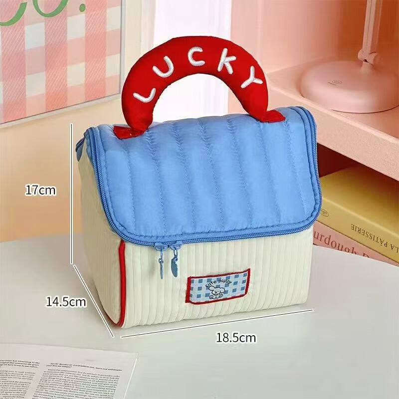 Longchan Blue Roof Portable Travel Cosmetic Bag