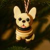 Bulldog Ornament Set French Style Button Puppy Hanging Pendant Home Party Christmas Holiday Decoration