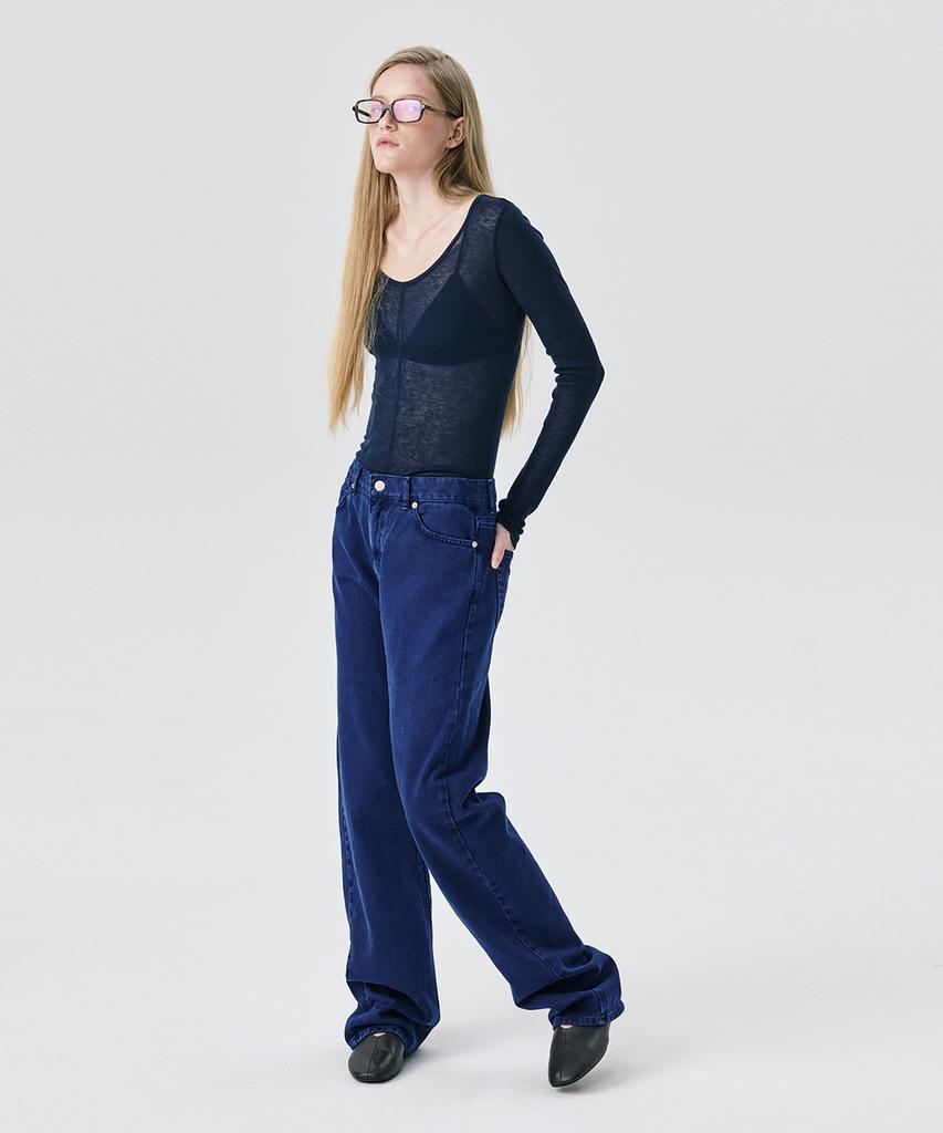 WNDERKAMMER Straight Leg Denim Pants_Navy