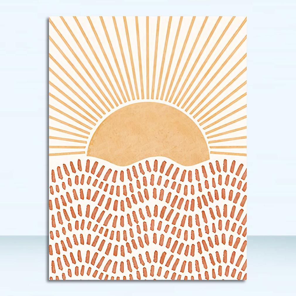 

Canvas Print Minimalist Posters Wall Art Picture For Living Room Decor Boho Poster Sun Abstract Line Painting Mid Century