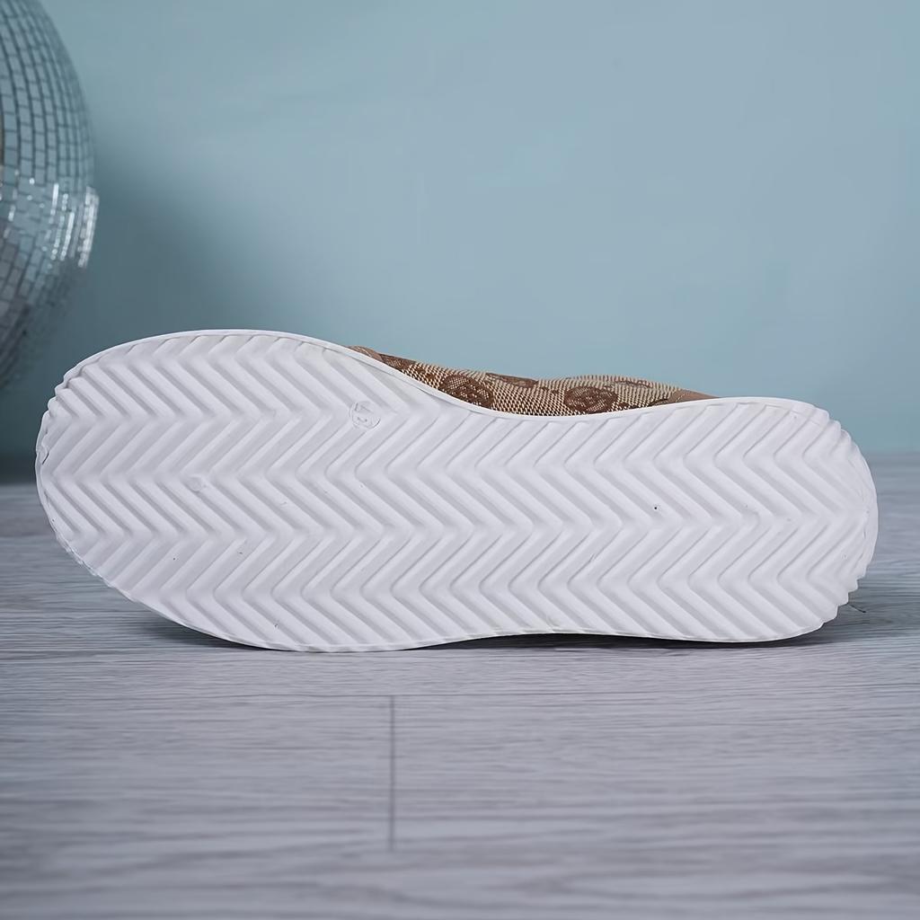 Women's Rose Pattern Casual Sneakers, Lace Up Platform Soft Sole Walking Shoes, Low-top Preppy Trainers