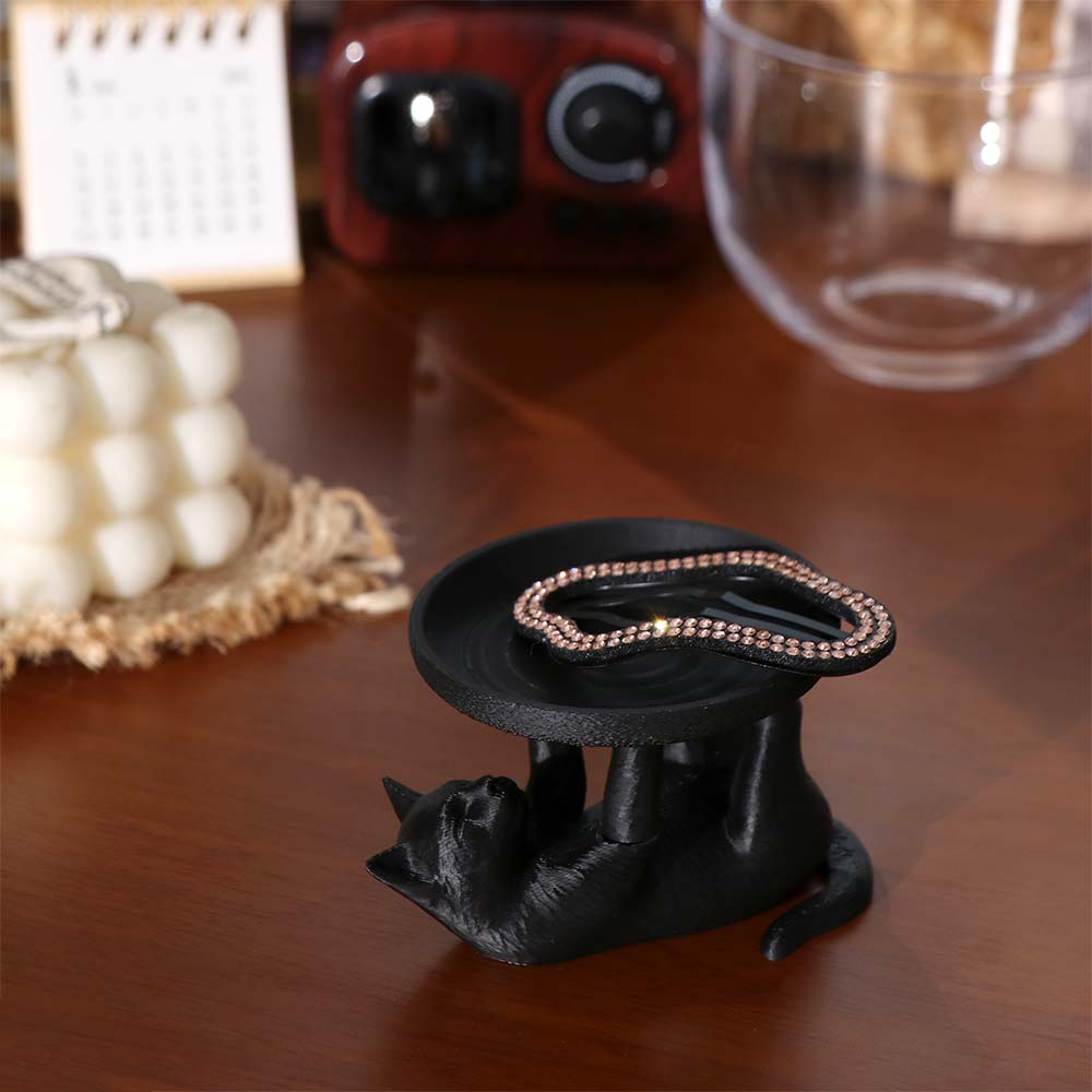 INS Jewelry Storage Tray Cat Shape Ring Holder Creative Mini Key Tray Key Organization