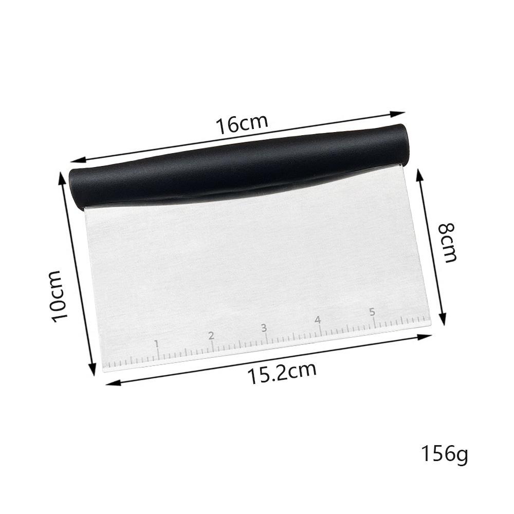 Nerezová škrabka na těsto na těsto Sekáček na pizzu s odměrkou Víceúčelový nůž na oddělování pečiva na pečivo