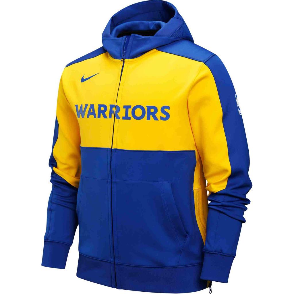 Nike Dri-Fit NBA Golden State Warriors Quick-Dry Hooded Long Sleeve Jacket Men Jacket Light-Blue Amarillo-Yellow FV1524-495