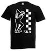 Adults Ska Music Vintage Dancing Unisex 1970s 1980s Chequered Unisex Black TShirt