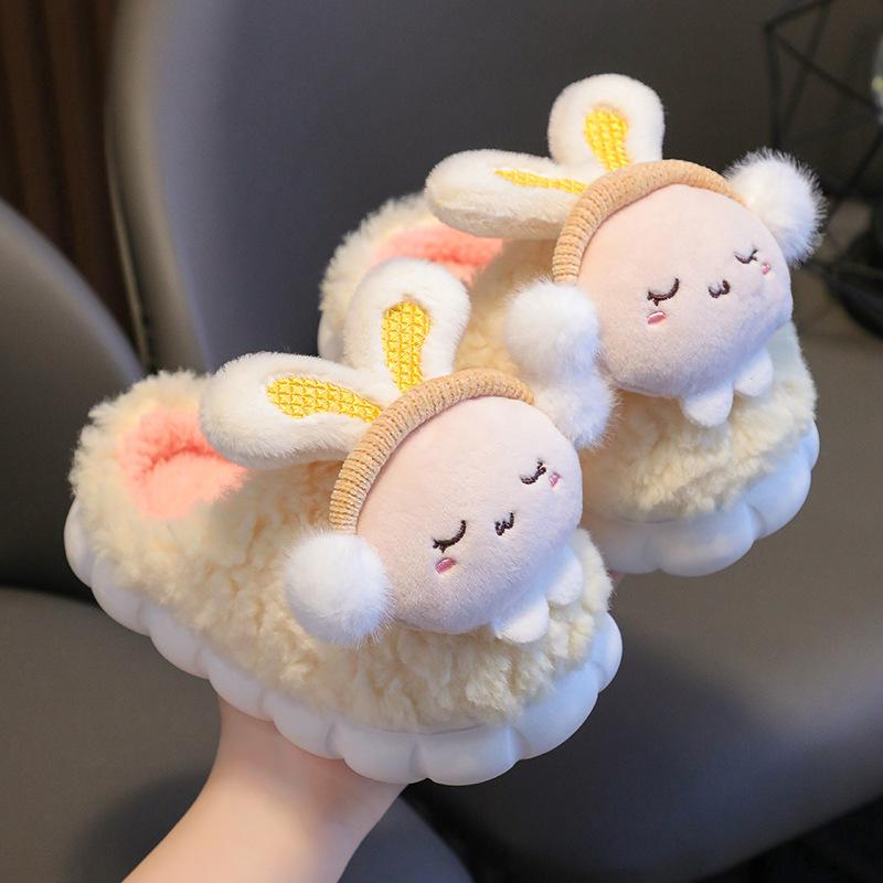 Children s cotton slippers for girls, warm and cute for winter, furry slippers for boys and girls, indoor home slippers, adorable and cute 24/25Code жёлтый