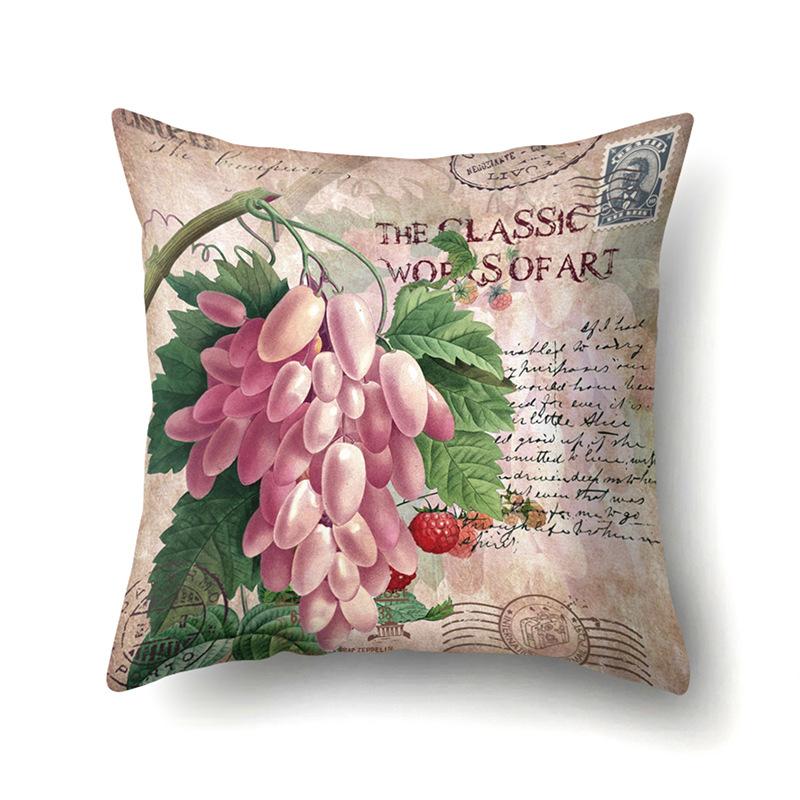 Polyester Pillowcase Automobile Decoration Retro Print Pillowcase Waist Cushion Cover Tower Bedside Cushion Cover