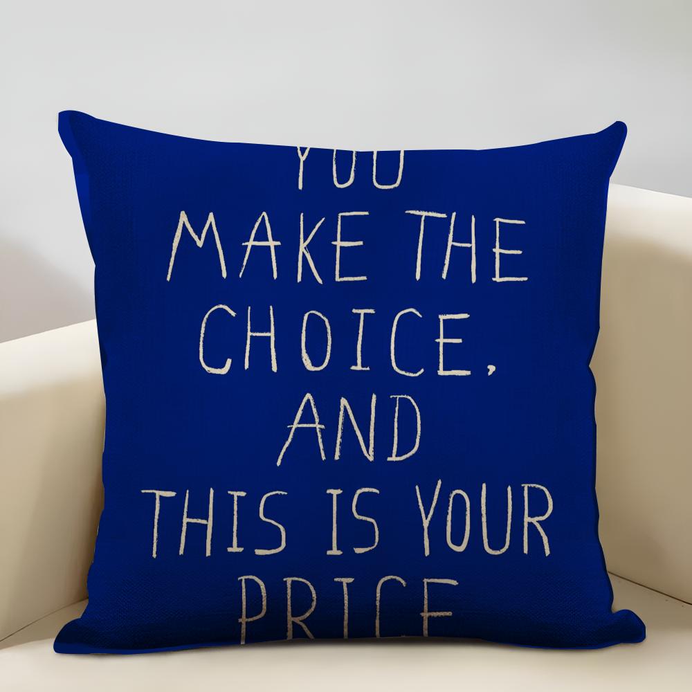 Classic lines Cushion Cover Household Decoration Linen Sofa Cushion Cover: Skin-Friendly & Breathable with Invisible Zipper