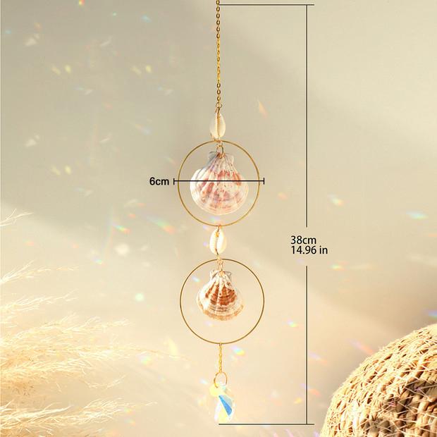

Crystal Shells Sun Catcher Rainbow Prism Garden Crystal Light Catcher Window Balcony Outdoor Hanging Crystal Decoration