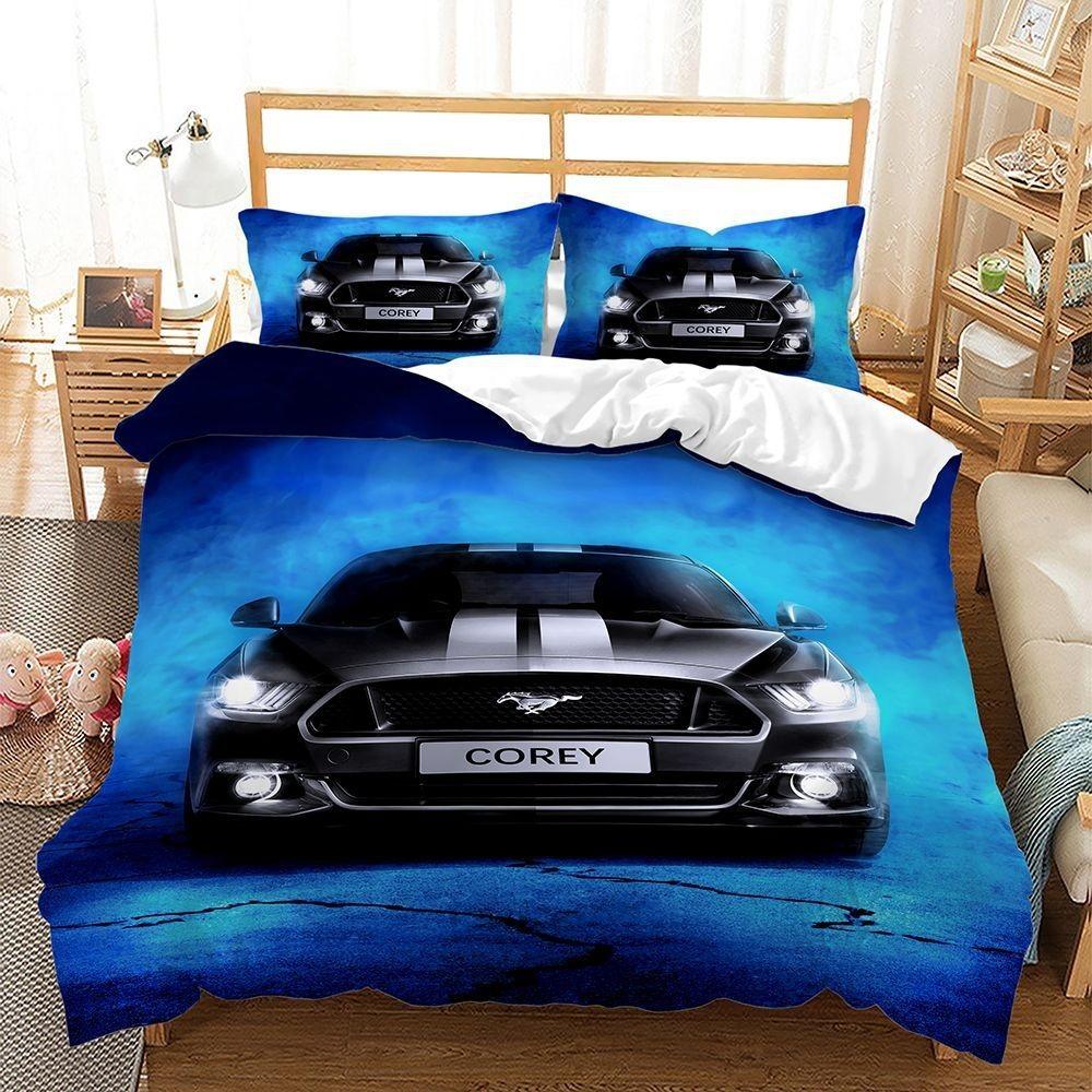 3D Sports Car Pattern Bedding Set Motorcycle Car Printed Down Duvet Cover Pillowcase Single Double Bed Home Decoration Youth Gift