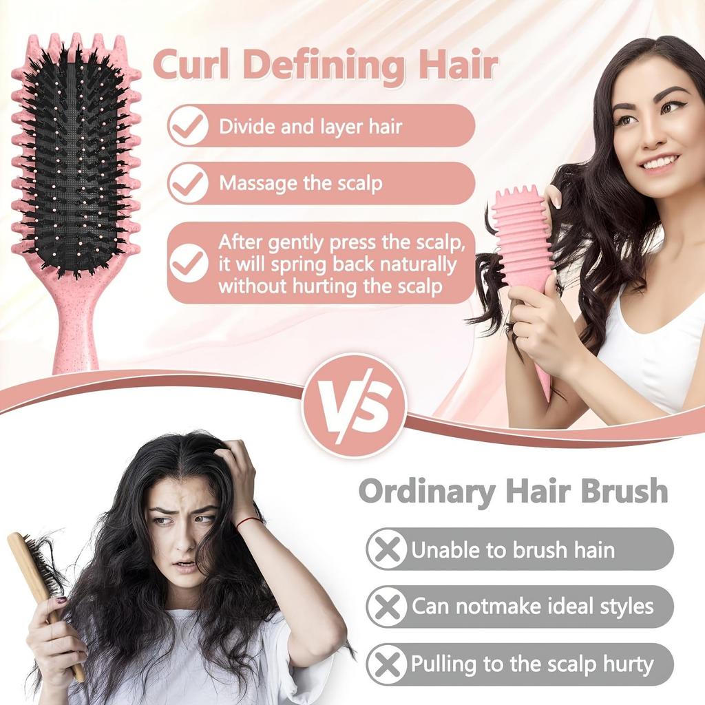 Flexible Rectangular Curling Brush - Unisex Design, Traction, Enhances Curls, Suitable for Normal Hair Types