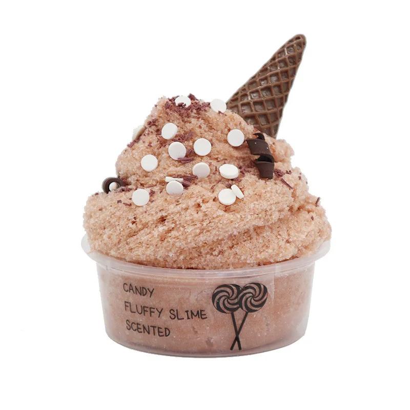 DIY Slime Set Toys for Kids Non Sticky Cloud Slimes Ice Cream Cone Scented Toy Relieve Pressure Rainbow Charms Clay Party Gifts