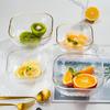 Einfache gehämmertes Glas quadratische Schale für Salat, Obst, Dessert und Aufbewahrung