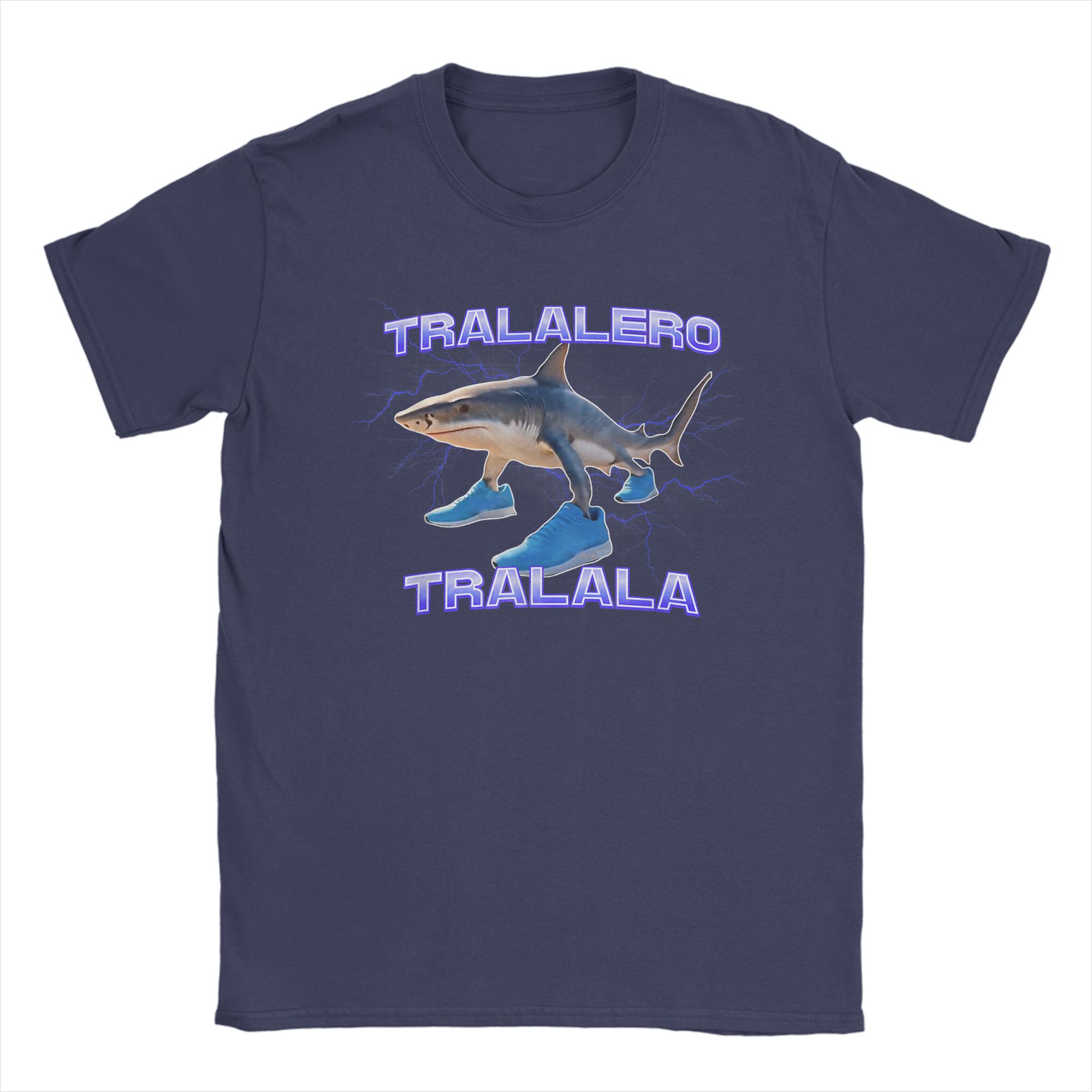 

Funny Tralalero Tralala Funny Shark Meme T-Shirt Men Crew Neck Pure Cotton T Shirts Italian Brainrot Memes Short Sleeve Tees 4XL