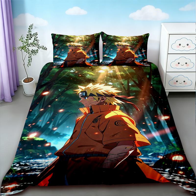 Teens Naruto Duvet Cover Cartoon Bedding Set Comforter Cover Quilt Cover Queen King Full Bedroom Decor Children Best Gifts