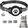 Waterproof Airtag Cat Collar, Reflective Cat Airtag Collar with Bell, Breakaway Cat Collar AirTag Holder, Lightweight Kitten Collar for Apple Air