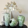 Wabi-Sabi Ink Splash Ceramic Vase: Elegant Retro Flower Arrangement for Living Room or Dining Table