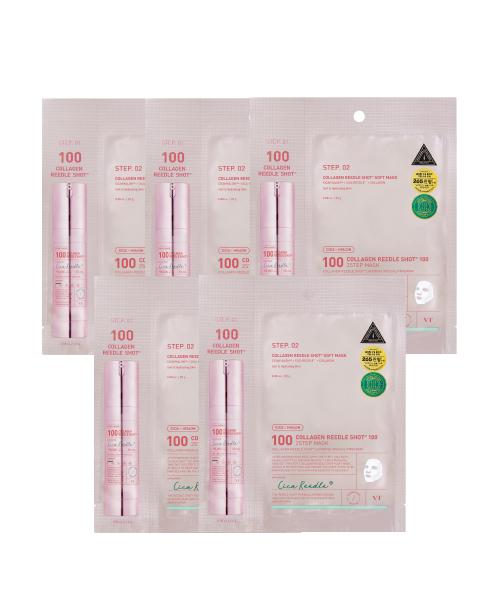 VT Cosmetics Collagen Reedle Shot 2-Step Mask 5 Sheets Collagen Reedle Shot 100 2-Step Mask 5 Sheets