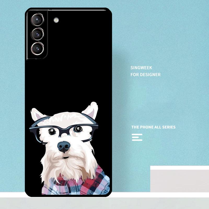 Cartoon schnauzer dog Case For Samsung Galaxy S25 Ultra S21 S22 S23 S24 Ultra S9 S10 S20 Plus S25 FE Phone Cover