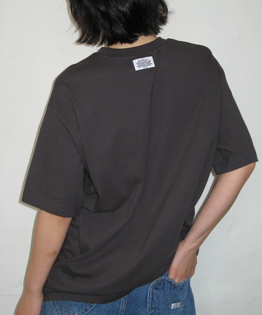 RONRON Vintage Grape Over Fit T Shirt Charcoal
