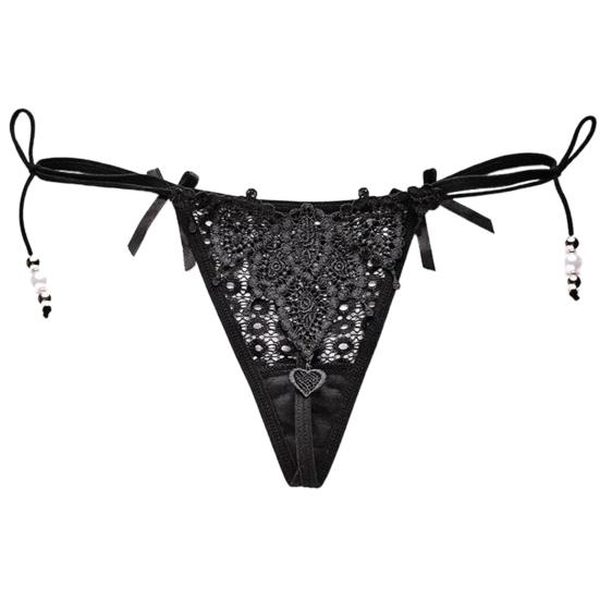 Briefs Sexy G-String Nylon Bowknot Dangle Bead Knickers for Everyday