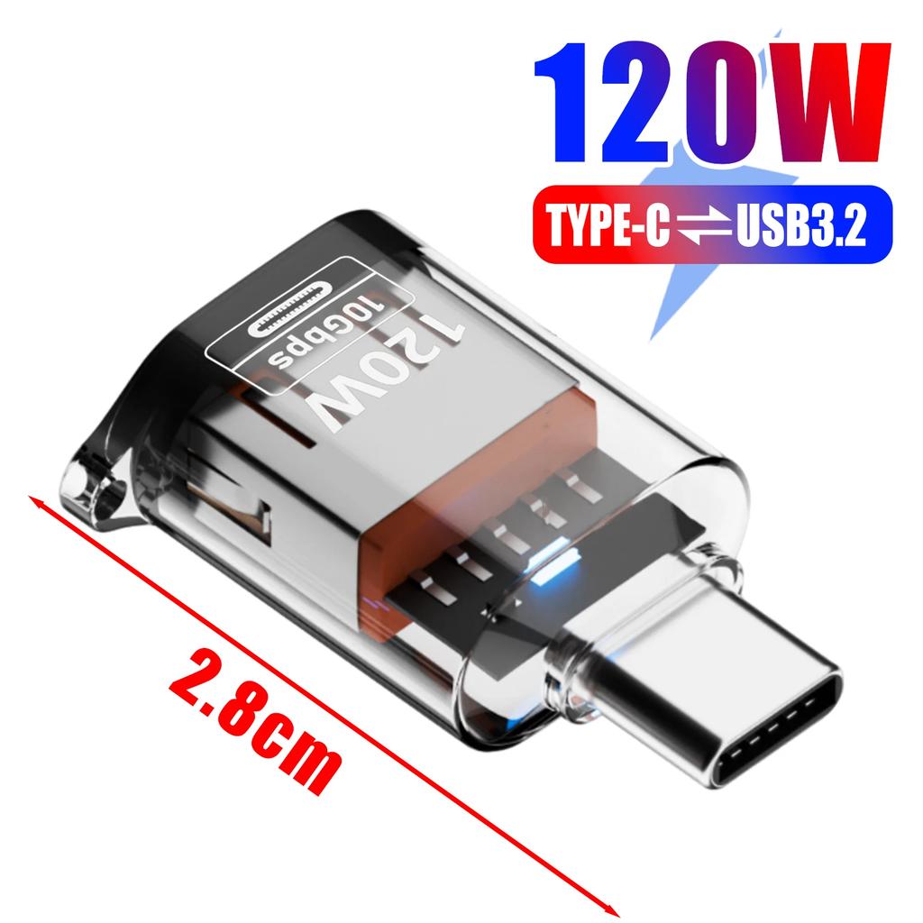 4-1PCS USB C To USB A Male To Female Phone Adapters 120W High-speed Data Transfer Converter for Samsung IPhone 16 15 IPad Tablet