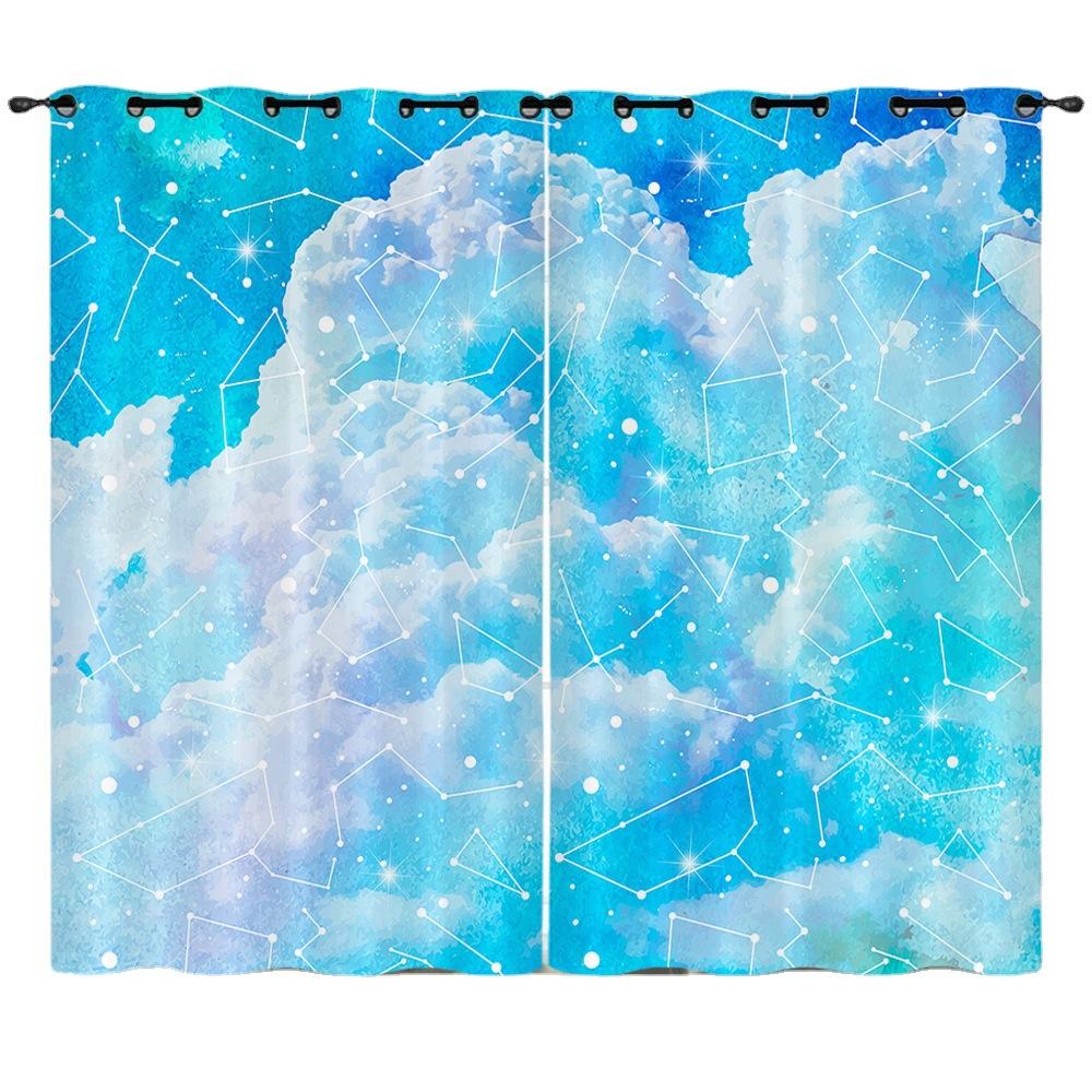 Curtain Color Highlight 3D Digital Printing Blackout Curtain Punching