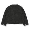 The Coffee Bean   Tea Leaf Black Tweed No Collar Jacket Ba12jk01bk