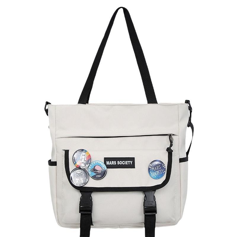 Canvas Bag Tutor Bag Tutor Bag Primary School Students Girls and Boys Multiple Pockets  Hand Held One Shoulder Crossbody Bag Trend