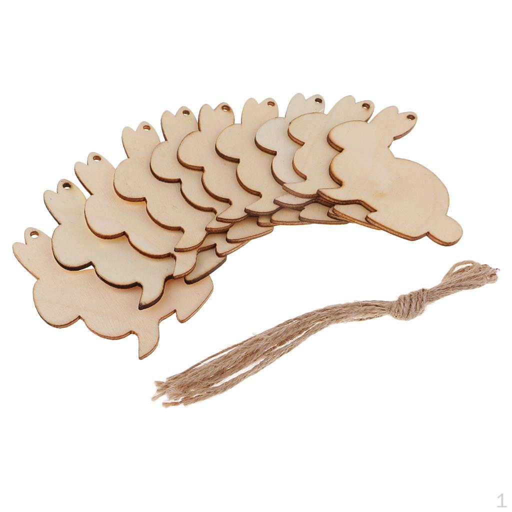 

10 шт., подарочные подвески, деревянные бирки, этикетки, подвесные украшения для DIY-кролик