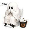 Waterproof Bathroom Surface Covers Halloween Toilet Seat Cover Stickers, Scary 3D Crack Ghost Skeleton Removable Pumpkin Wall Decals Tank Lid Decals,