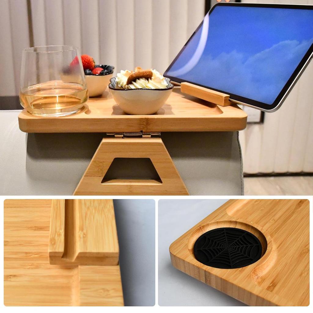 Portable Wooden Tray Table for Sofas: Ideal for Dining, Aromatherapy, and Storage