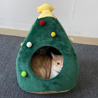 New Christmas Tree Cat Litter Kennel Winter Warm Pet Litter Winter Cat House Pet Supplies Pet Bed