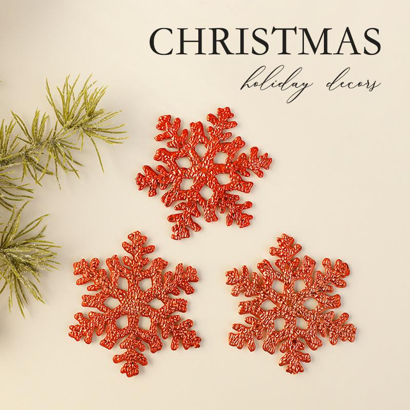 Christmas Snowflake Ornaments Pack With Gold Silver Red For Holiday Tree Decor