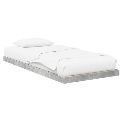 Concrete Grey Floor Bed Frame 90 X 200 Cm Wood Based Material