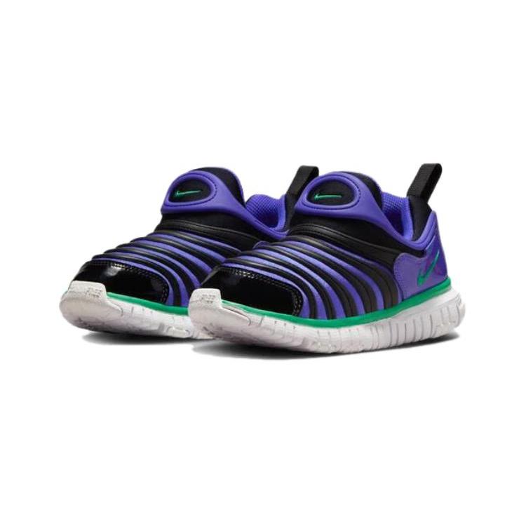 Nike Dynamo Free Abrasion Resistant Low top Kids Lifestyle Shoes Black Purple Children Aged 3 7 Years Old 343738-512