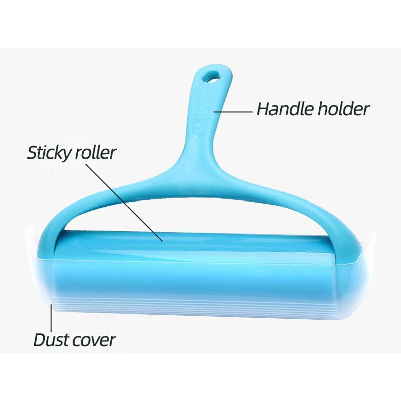 

Силиконовый барабан для волос, устройство для удаления пыли, многоразовый липкий ролик для чистки одежды, ковров, кроватей и т. д. небесно-голубой