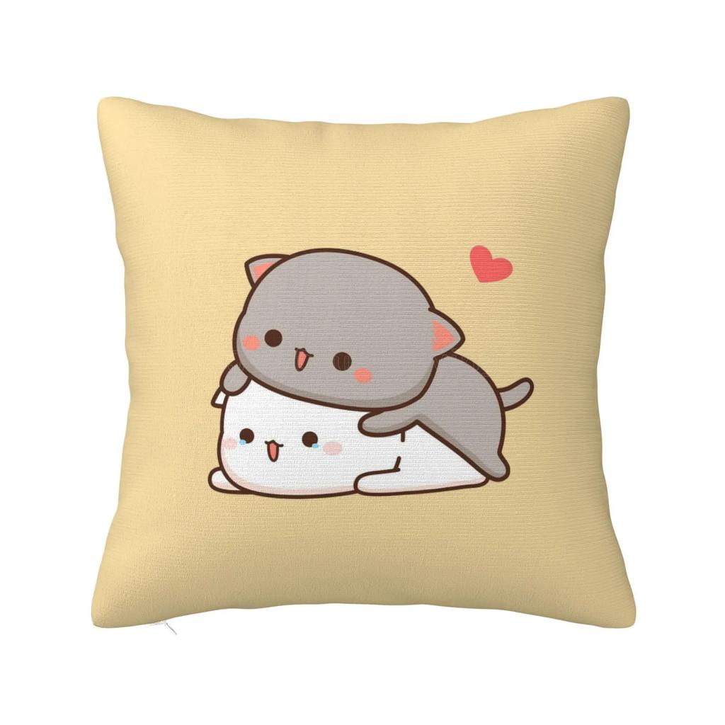 Peach and Goma Pillow Case Mocha Mochi Peach Cat Cushion Cover Pillow Cover Decorative Pillows for Sofa Car Pillowcase Xcm