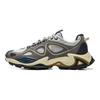 נעלי ספורט טרנדיות רפלקטיביות Li Ning Cloud Leopard מונעות החלקה עם ריבאונד, נעלי קז'ואל יוניסקס בגזרה בינונית, אפור כחול AZGV069-2
