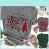 Women's Christmas Tops With Short Sleeves And Soft Cotton Material For Festive Comfort**