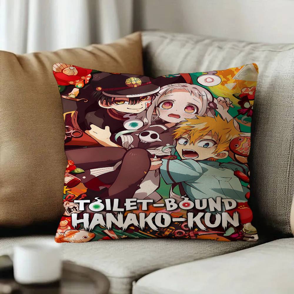 Animation TToilet bound Hanako kun Cushion Cover Car Throw Pillow Case For Sofa Car Christmas Gift xcm xcm