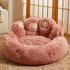 Dogs Fuzzy Nest Bed Cute Bear Paw Design Cat Sofa Bed Soft Fluffy Cushion Plush Cozy Pet Sleeping Bed for Small Medium Large Dogs And Cats