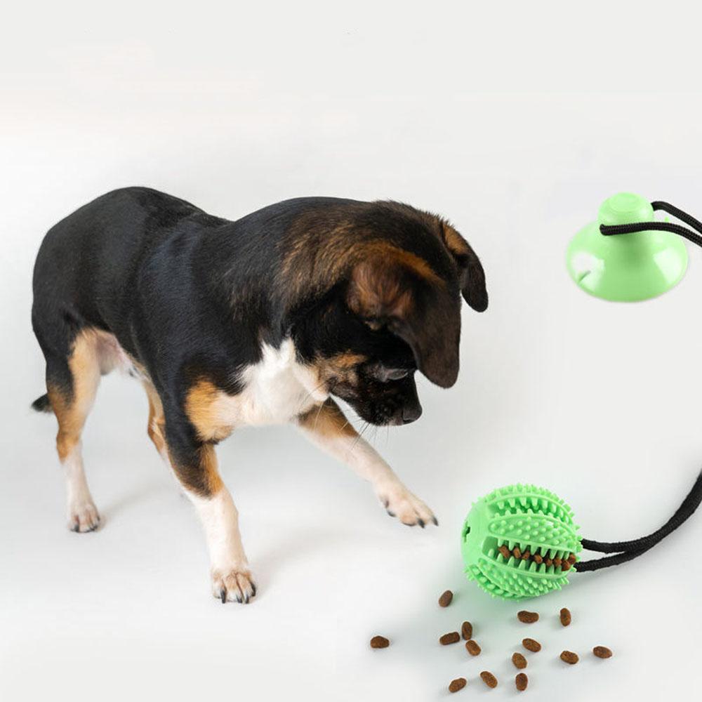 Interactive Dog Chew Toy with Suction Cup Puppy Training Treats Food Dispensing Toothbrush Pet Teeth Cleaning Rope Toys designed for Dogs