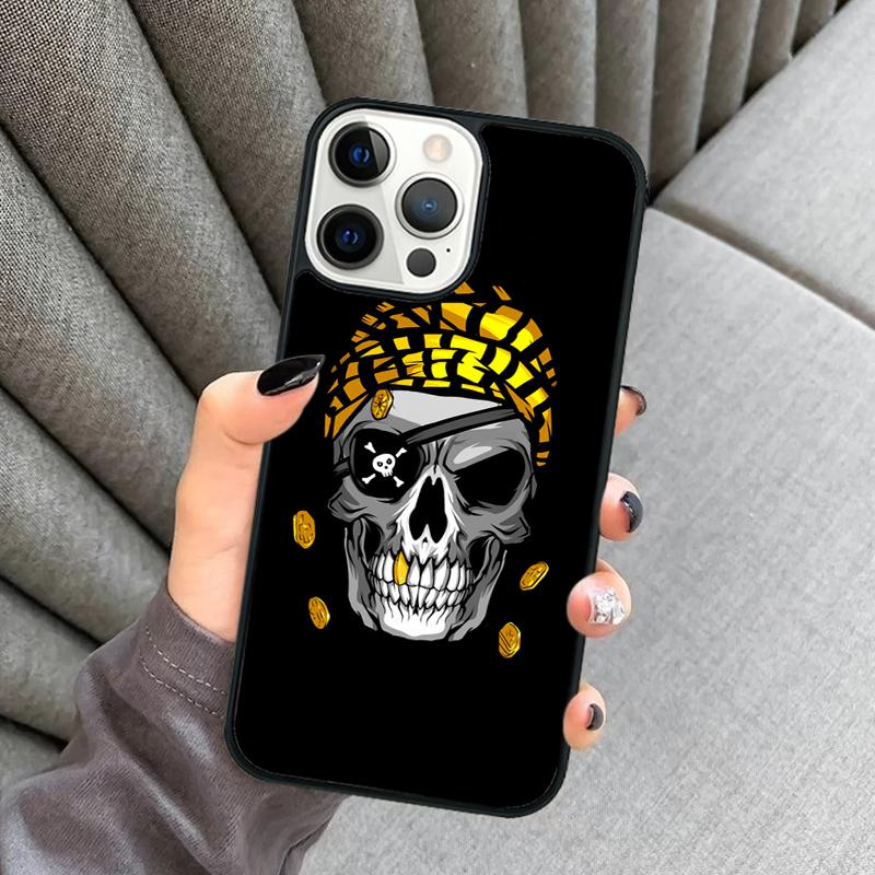 Pirate Skull Phone Case For iPhone 17 Air 16 16e 15 13 14 Pro Max 11 12 Plus 2022 MAX Shell Cover Coque