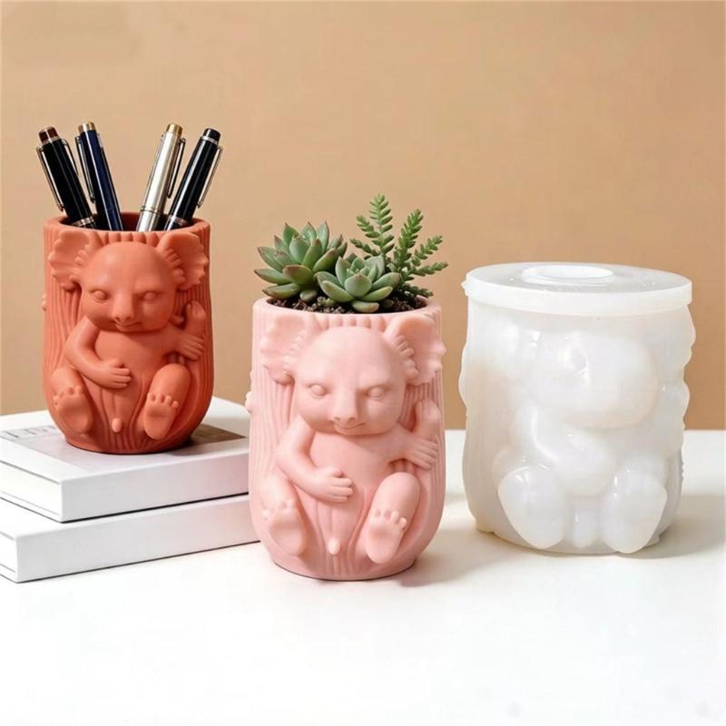 Flexible Silicone Koala Shape Flower Pot Mould To Create Unique Craft And Small Plant Containers