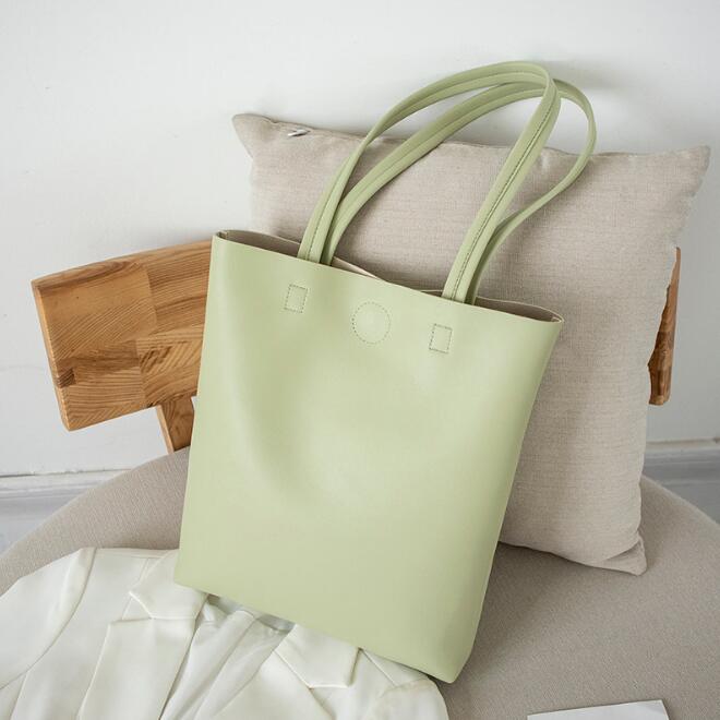 Female Bag New Soft Leather Tote Bag Student Wild Simple Large Capacity One-shoulder Handbag