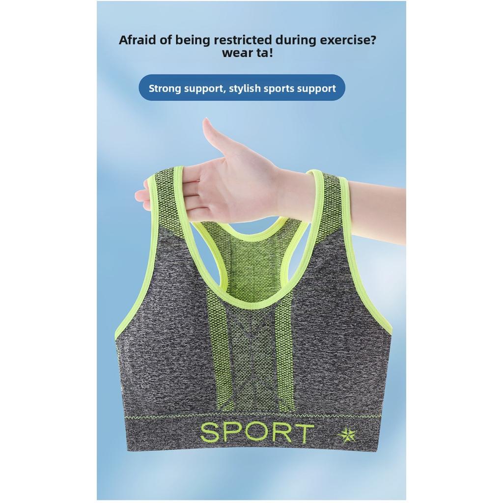 Damen Sport-BH Ohne Bügel, Uni, Kann Außen getragen werden, Mit Weicher Stütze und Enganliegender Rückenstütze, Sport, Laufen, Yoga, Fitness,